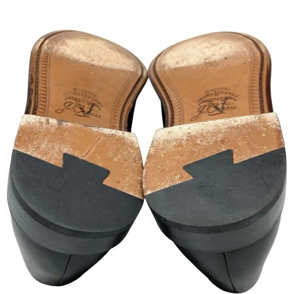 J.Crew Ludlow Mens 9.5 Black Leather Derby Shoes Old Money Preppy Euro‎ Summer